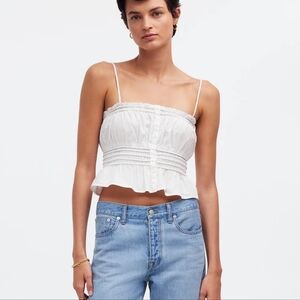 MADEWELL Smocked Button Front Top XS